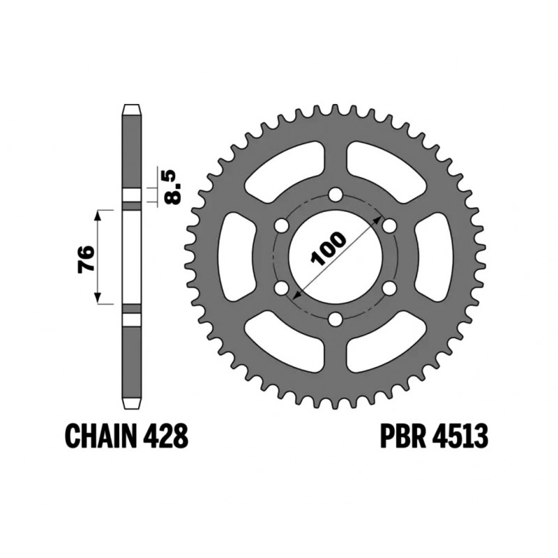 PBR Corona plato de acero c45 estandar 4513-428 1075344006