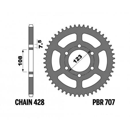 PBR Standard C45 Steel Crown Plate 707-428 1108935004