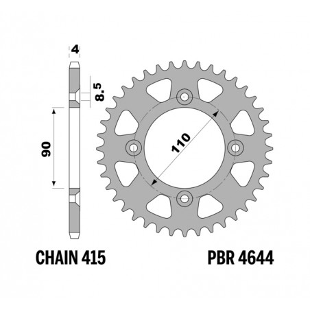 PBR Corona plato de aluminio ultraligera 4644-415 1108986003