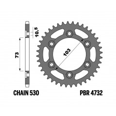 PBR Corona plato de acero c45 estandar 525 1151542001
