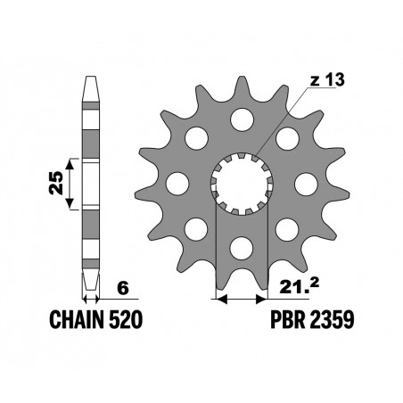 PBR Standard Steel Front Sprocket 520 1152965001