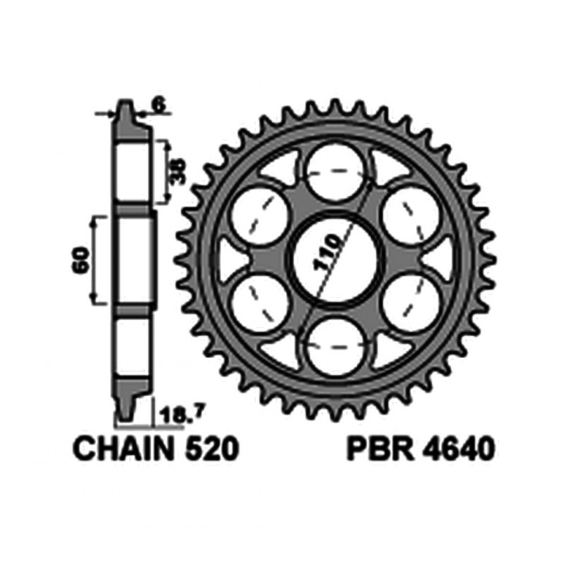 PBR Corona ultralight aluminum plate anodized 4640-520 1075375011