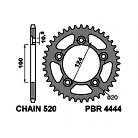 PBR Corona plato de acero c45 estandar 4444-520 1075551009