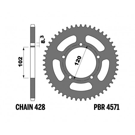 PBR Standard C45 Steel Crown Plate 4571 - 428 1149732001