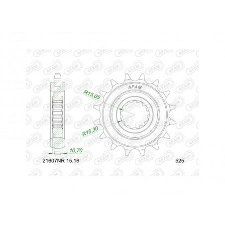 AFAM Steel pinion with anti-noise rubber 21607NR-525 1151508002