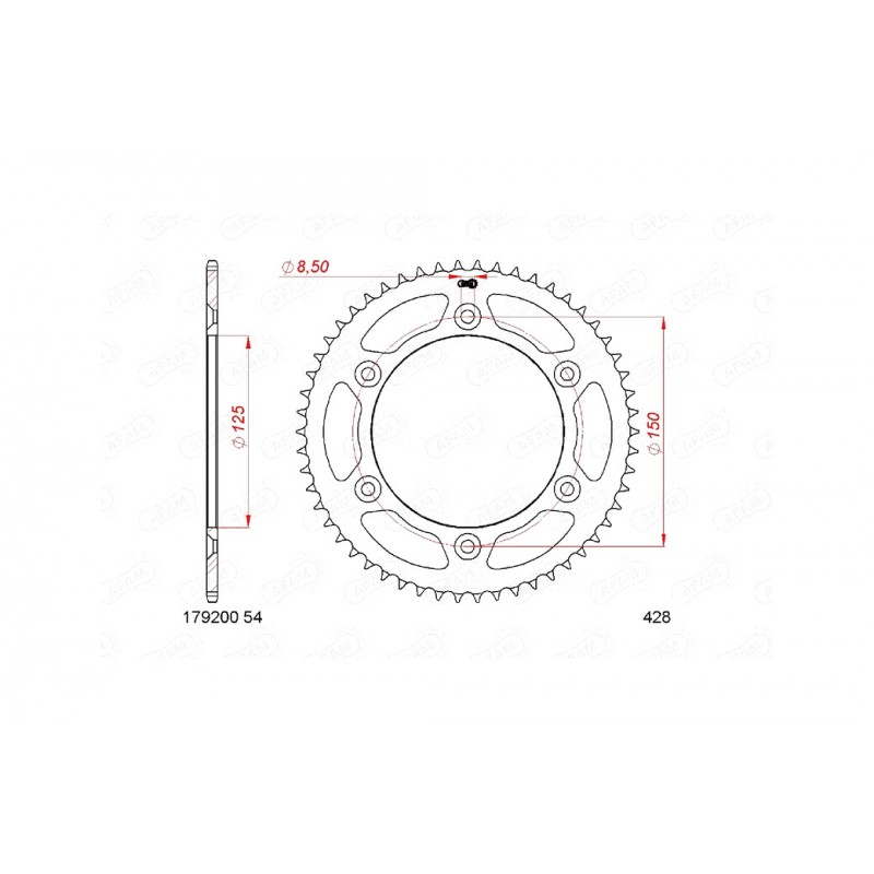 AFAM Standard Steel Crown Plate 10201-428 1152473001