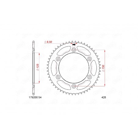 AFAM Standard Steel Crown Plate 10201-428 1152473001