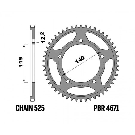 PBR Corona plato de acero c45 templado 4671-525 1151196003