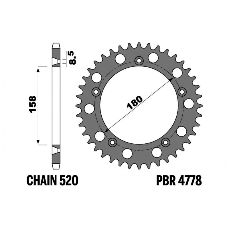 PBR Corona plato de acero estandar 520 1151534002