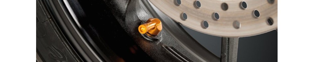 Válvulas rueda moto: TR4, TR6, 90°, llave aluminio | Mototic