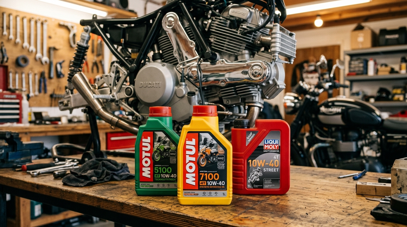 Aceite moto 4T y 2T: guía completa 2026 (JASO MA2, 10W40, 5W40)