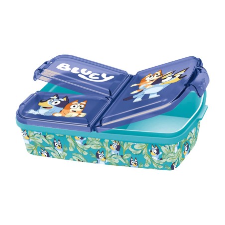 entrepà rectangular de plàstic amb compartiments bluey