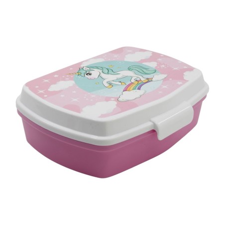 entrepà rectangular de plàstic d’unicorn rainbow