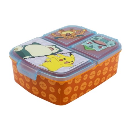 entrepà rectangular de plàstic amb compartiments pokemon