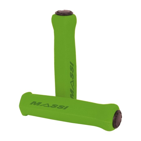 empuñaduras de espuma massi elite light para bicicletas en color rojo fluor y corcho