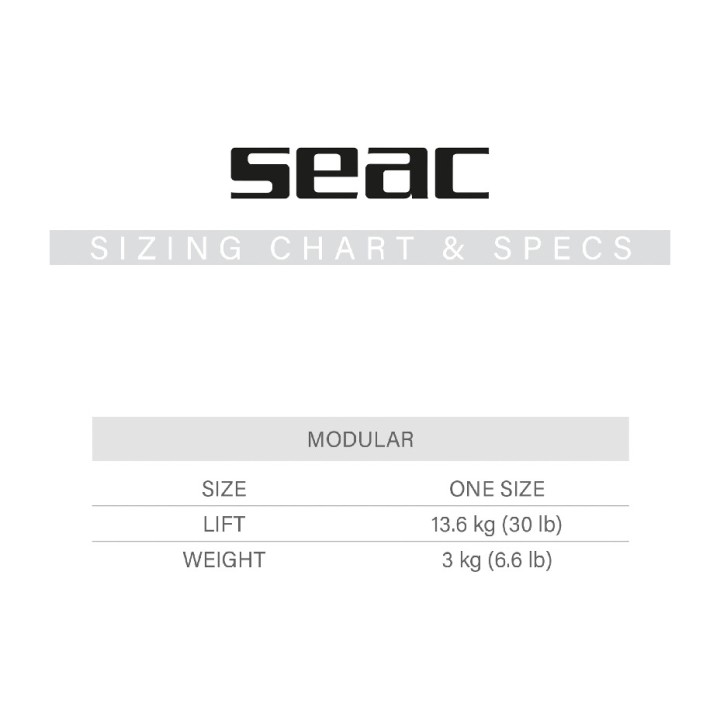 SEAC SUB Chaleco BCD de buceo MODULAR 0420037520998A