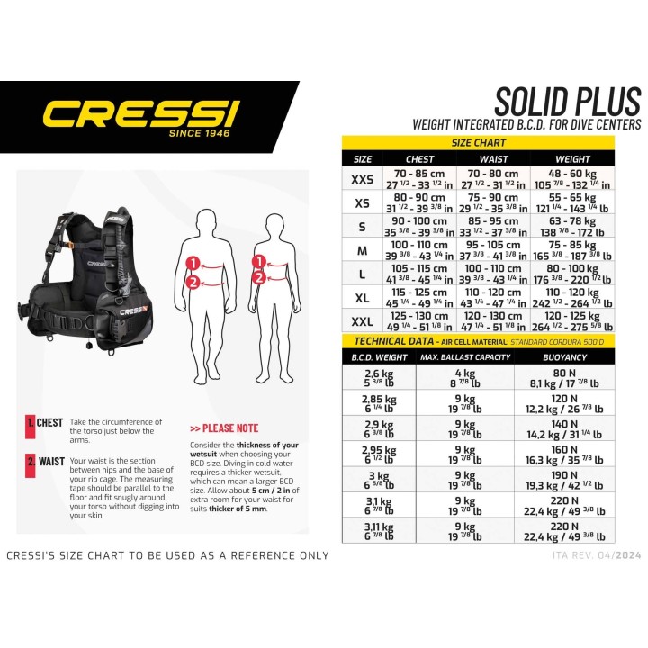CRESSI Flytväst för dykning JACKET BCD SOLID PLUS DIC