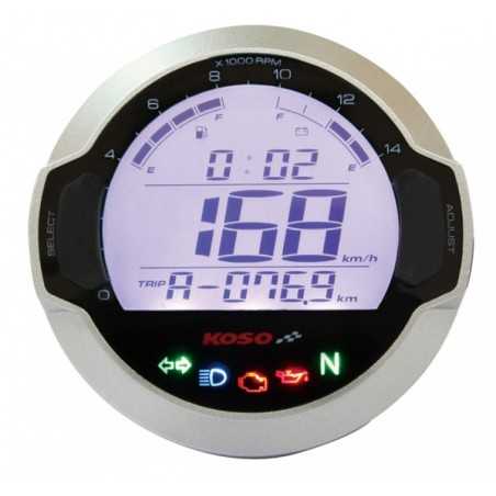 universal circular marker koso d64 dl-03s silver bb642w10 - speedometer, rpm count and indicator lights