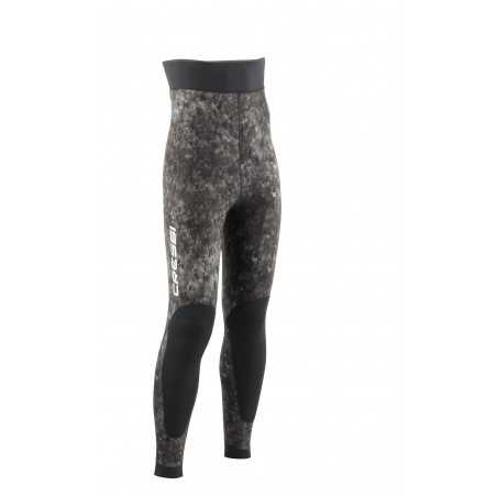 CRESSI Pantalón de traje pesca submarina TRACINA 7mm | Diseño mimético en marrón grisáceo oscuro Neopreno densidad media Forro U