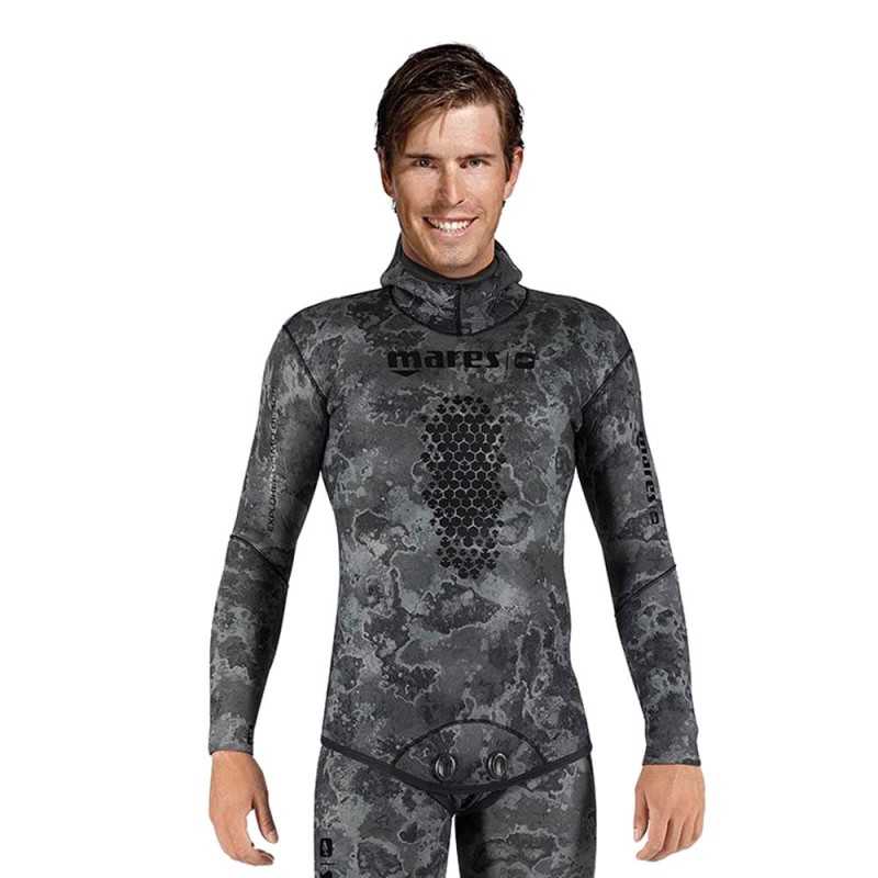MARES Chaqueta neopreno pesca submarina EXPLORER CAMO BLACK 70 OPEN CELL 422037