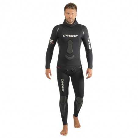 CRESSI Traje húmedo de buceo APNEA CRESSI, espalda y brazos sin costuras, BlackLite© Tatex©, 5mm grosor, para hombre CLE 4505TR