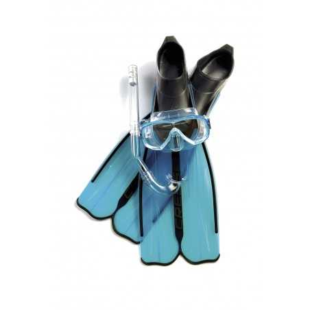 CRESSI Conjunto de snorkeling 100% Made in Italy - Máscara Onda + Tubo Gringo Aletas Rondinella ACD 189231VAR