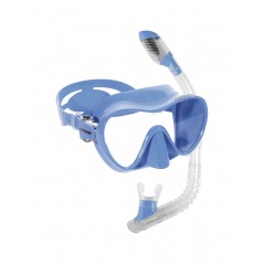CRESSI Kit Máscara y Tubo F1 Junior | Monocristal Frameless para Facciones Menudas Dry con Válvula Antisalpicaduras ADM 1000049