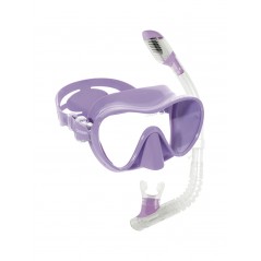 CRESSI Kit Máscara y Tubo F1 Junior | Monocristal Frameless para Facciones Menudas Dry con Válvula Antisalpicaduras ADM 1000049