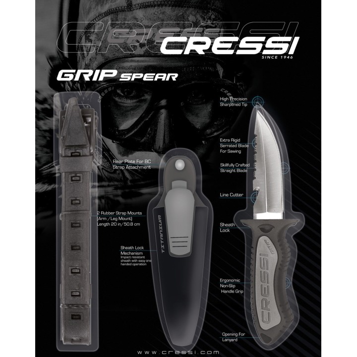 CRESSI Cuchillo buceo GRIP BRC 559400