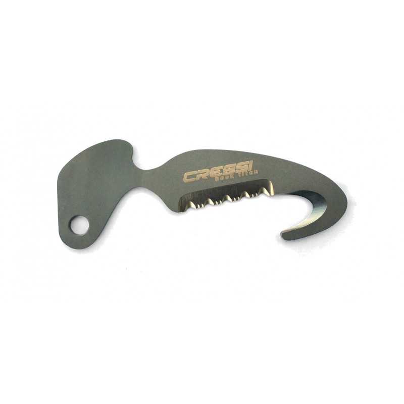 CRESSI Cortacabos de buceo HOOK TITAN - Garfio y sierra dentada titanio macizo para alta durabilidad BRC 555002