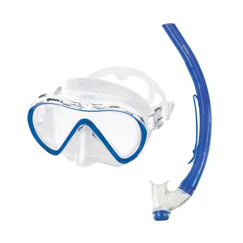 MARES Kit mascara y tubo snorkel buceo STREAM 411770AZU