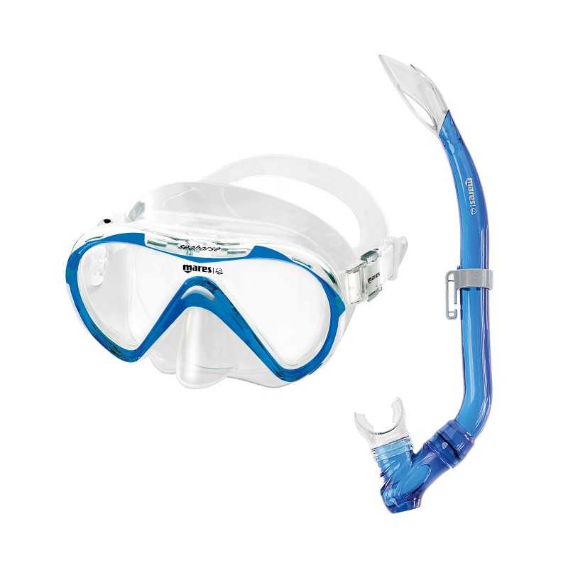 MARES Kit mascara y tubo snorkel buceo SEAHORSE 411749AZU