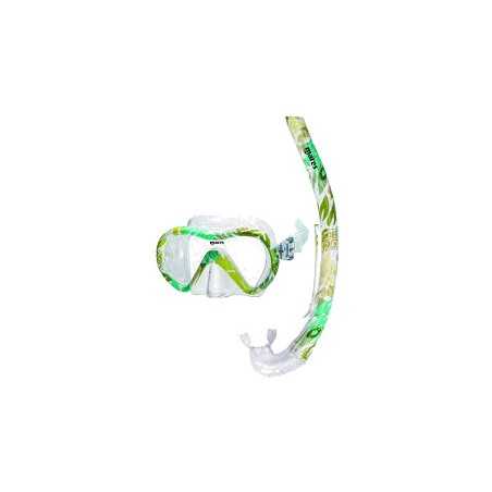 MARES Kit de Máscara y Tubo Snorkel para Buceo VENTO ENERGY JR. 411774FISH