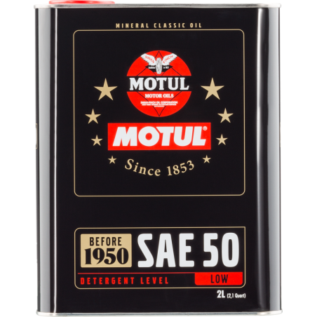 sae 50 (classic) 2l engine lubricant oil - mineral lubricant compatible with original engines