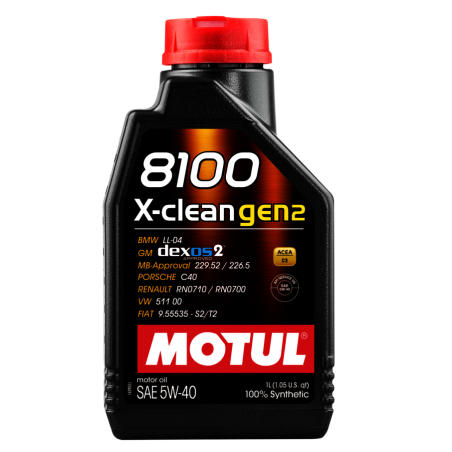 lubricant oil motul 8100 x-clean gen2 5w40