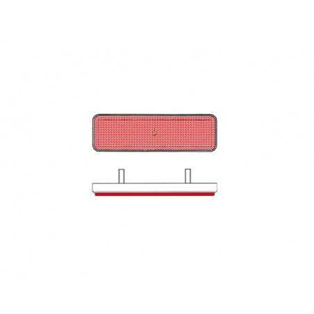 catadióptrico reflector rectangular trasero rojo para anclaje con tuerca