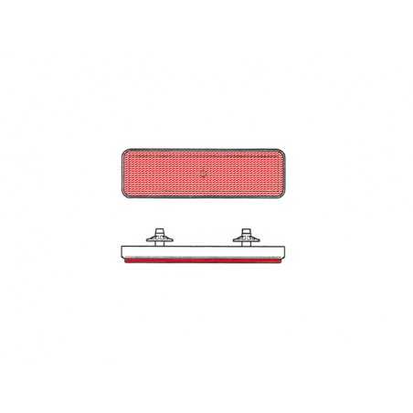 catadióptrico reflector rectangular trasero rojo