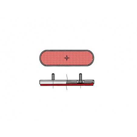red rear oval reflector retro-reflector
