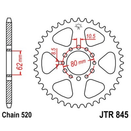 steel rear transmission sprocket 520