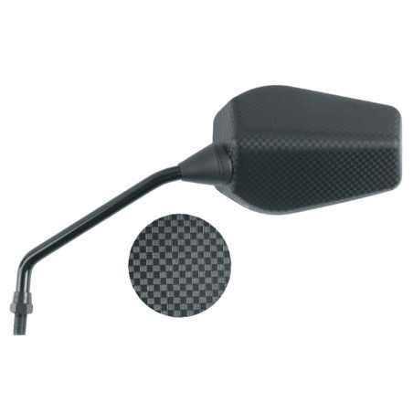 espejo retrovisor izquierdo tipo oem para moto - color carbono