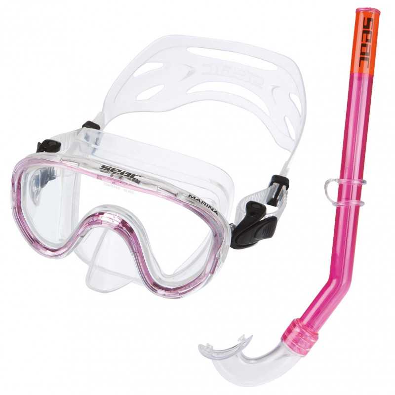 SEAC SUB Kit mascara y tubo snorkel buceo SET BIS MARINA 0890014680000A