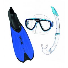 SEAC SUB Kit mascara y tubo snorkel buceo SET TRIS SPINTA 0890026AZU