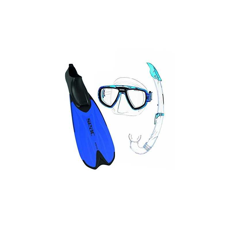 SEAC SUB Kit mascara y tubo snorkel buceo SET TRIS SPINTA 0890026AZU