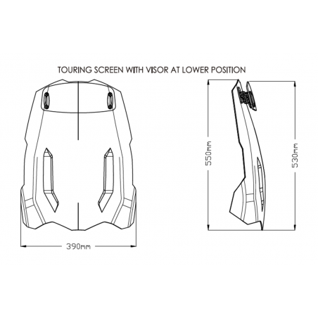 cupula parabrisas con visera touring