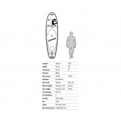 CRESSI paddle surf board ISUP FLUID 10'2" ENA 021020