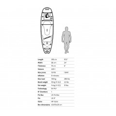 CRESSI paddle surf board ISUP TIGER SHARK 10 2 ENA 041025