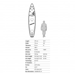 CRESSI paddle surf board ISUP FURY 12'2" ENA 051280