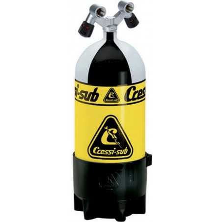 CRESSI Botella de buceo con asa 2 salidas 12L 232BAR EDG 841210