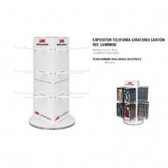 LAMPA Rotating cardboard display stand with 18 hooks for telephony products 31X31X56 5 CM 31X31X56 5 CM LAM99042