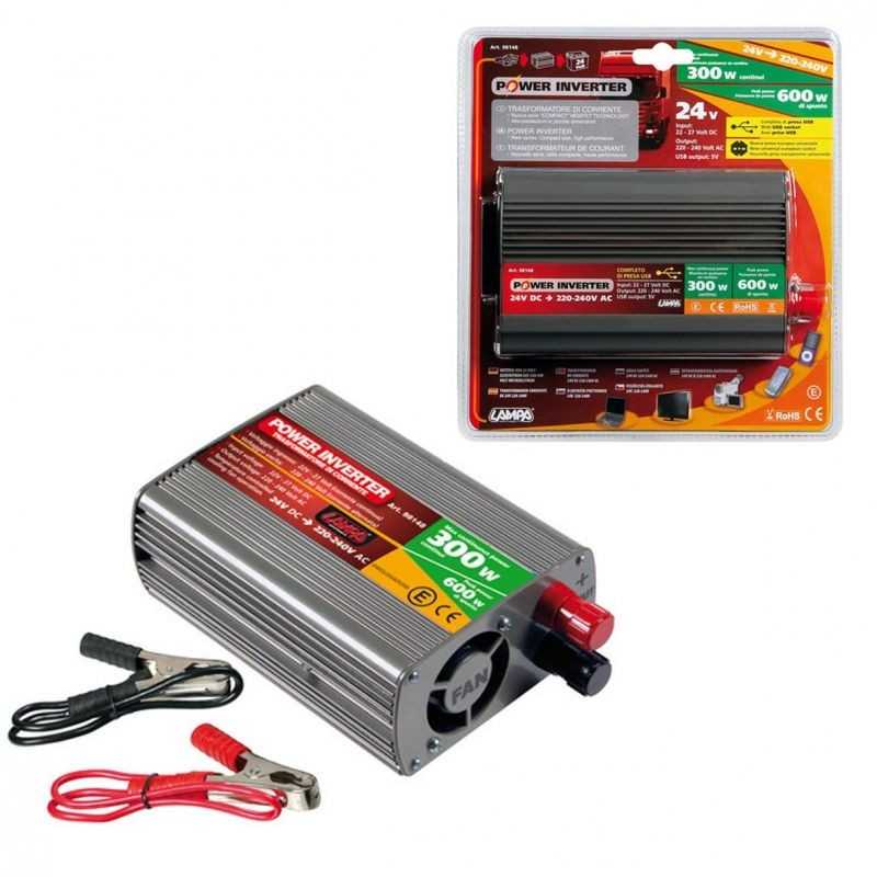 LAMPA transformer with usb port 24V - 220V 300W LAM98148